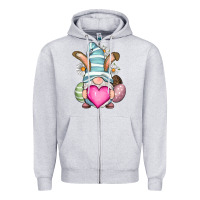 Heather Grey Easter gnome Zipper Hoodie - RanaPortraitStore