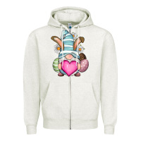 Oatmeal Heather Easter gnome Zipper Hoodie - RanaPortraitStore