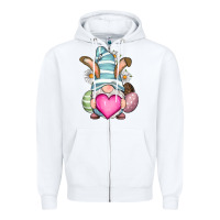 White Easter gnome Zipper Hoodie - RanaPortraitStore