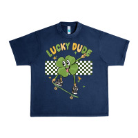Navy lucky dude Urban Heavy Tee - MaliasSmallBusiness