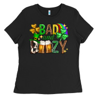 Black Bad and boozy st. patricks day Ladies Tee - Neo Western