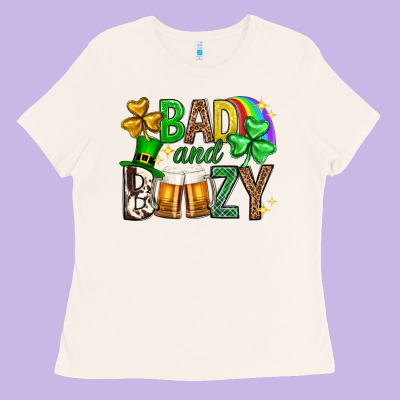 Bad And Boozy St. Patricks Day Ladies Tee Designed By Neo Western