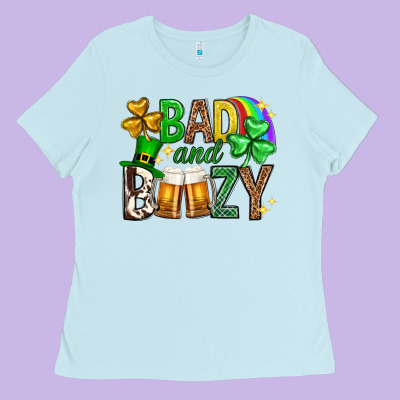Bad And Boozy St. Patricks Day Ladies Tee Designed By Neo Western