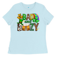 Baby Blue Bad and boozy st. patricks day Ladies Tee - Neo Western