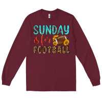 Burgundy sunday is for football Long Sleeve Tee - NancyCooperArtShop