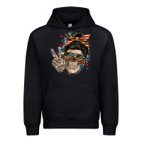 Black American Mother skull Urban Hoodie - FaDigitalArtStudio
