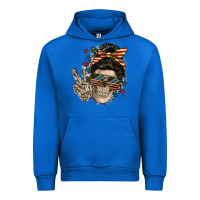 Cobalt American Mother skull Urban Hoodie - FaDigitalArtStudio
