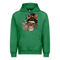 Emerald American Mother skull Urban Hoodie - FaDigitalArtStudio