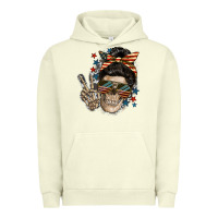 Pigment Pistachio American Mother skull Urban Hoodie - FaDigitalArtStudio