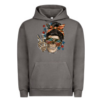 Pigment Tornado American Mother skull Urban Hoodie - FaDigitalArtStudio