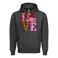 Charcoal Heather love valentines day gnomes Zipper Hoodie - RanaPortraitStore