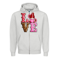 Dove Grey love valentines day gnomes Zipper Hoodie - RanaPortraitStore