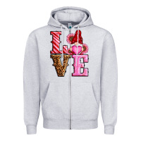 Heather Grey love valentines day gnomes Zipper Hoodie - RanaPortraitStore