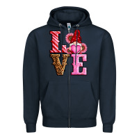 Navy love valentines day gnomes Zipper Hoodie - RanaPortraitStore