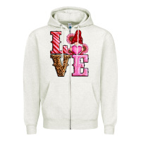 Oatmeal Heather love valentines day gnomes Zipper Hoodie - RanaPortraitStore