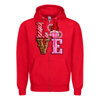 Red love valentines day gnomes Zipper Hoodie - RanaPortraitStore