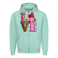 Seafoam love valentines day gnomes Zipper Hoodie - RanaPortraitStore