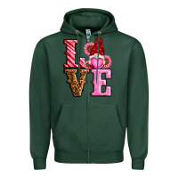 Sports Green love valentines day gnomes Zipper Hoodie - RanaPortraitStore
