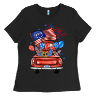 Black farm truck,america flag Ladies Tee - JahusDesignShop