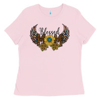 Bubblegum Pink blessed mom Ladies Tee - SublimationCraftShop