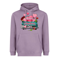 Lavender Happy Valentine's day turquoise truck Heavyweight Hoodie - HowdyJamesFarm