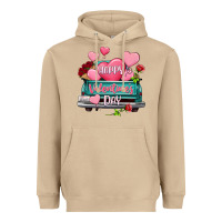 Mushroom Happy Valentine's day turquoise truck Heavyweight Hoodie - HowdyJamesFarm