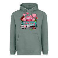 Sage Happy Valentine's day turquoise truck Heavyweight Hoodie - HowdyJamesFarm