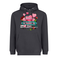 Smoke Happy Valentine's day turquoise truck Heavyweight Hoodie - HowdyJamesFarm