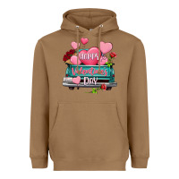 Toasted Coconut Happy Valentine's day turquoise truck Heavyweight Hoodie - HowdyJamesFarm