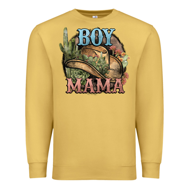 Boy Mama Western Cactus Cowboy Premium Sweatshirt by HowdyJamesFarm | Teevron