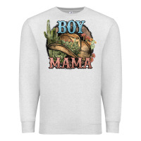 Oatmeal Heather Boy Mama western cactus Cowboy Premium Sweatshirt - HowdyJamesFarm