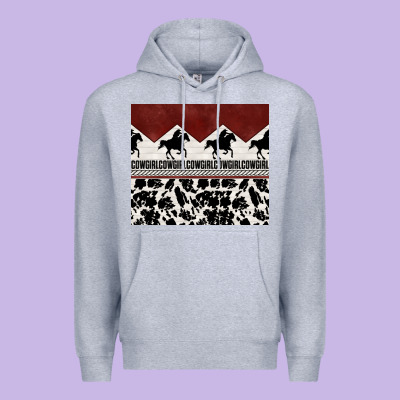 Cowgirl With Cowhide Premium Hoodie Designed By Tumblerdesignbyshophia