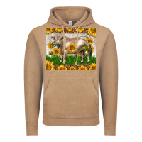 Vintage Coffee Western Charolais Bull With Sunflowers Vintage Hoodie - LillyAllenDesigns