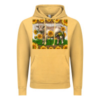 Vintage Mustard Western Charolais Bull With Sunflowers Vintage Hoodie - LillyAllenDesigns