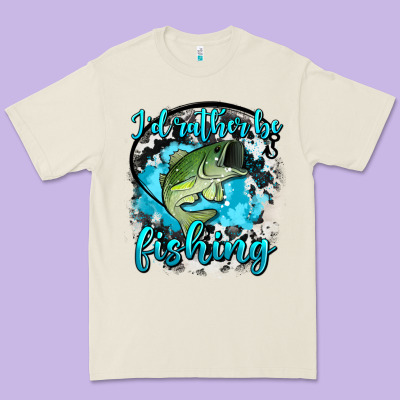 I D Rather Be Fishing Premium Tee Designed By Adodesignshop