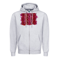 Heather Grey pink leopard background Zipper Hoodie - RanaPortraitStore