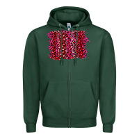 Sports Green pink leopard background Zipper Hoodie - RanaPortraitStore