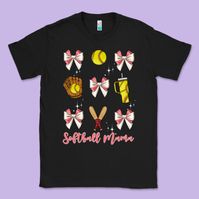 Softball Coquette Bow Classic Tee Designed By Jahusdesignshop