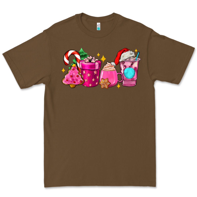 Pink Christmas Coffee Cups Premium Tee by AdoDesignShop | Teevron