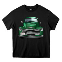 Black western green truck front view Heavy Core Tee - FaDigitalArtStudio