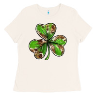 Bone Cowhide leopard shamrock 4th of july Ladies Tee - Neo Western