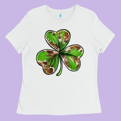 Cowhide Leopard Shamrock 4th Of July Ladies Tee Designed By Neo Western