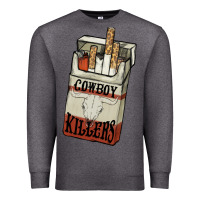 Charcoal Heather Cowboy killers cigarette package Premium Sweatshirt - HowdyJamesFarm