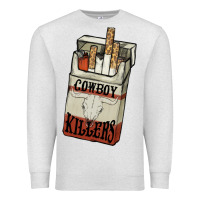 Oatmeal Heather Cowboy killers cigarette package Premium Sweatshirt - HowdyJamesFarm