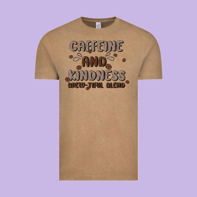Caffeine & Kindness Vintage Tee Designed By Maliassmallbusiness