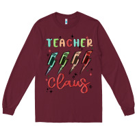 Burgundy teacher claus Long Sleeve Tee - MaliasSmallBusiness