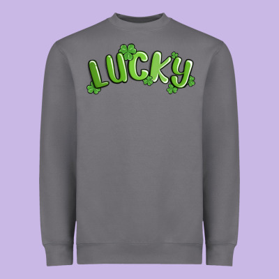 Lucky St Patricks Day Heavyweight Sweatshirt Designed By Maliassmallbusiness
