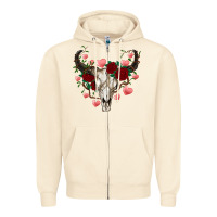 Sandshell valentines bull skull Zipper Hoodie - RanaPortraitStore