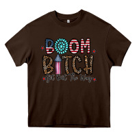 Chocolate Brown boom bitch Heavy Core Tee - CowhideDigitalArt