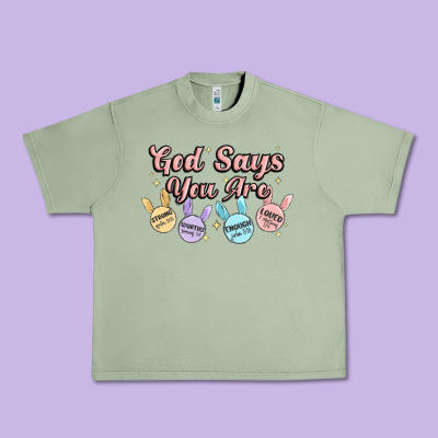 God Says You Are Easter Urban Heavy Tee Designed By Maliassmallbusiness